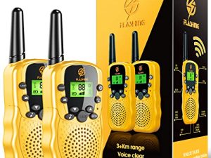 Walkie Talkies for Kids 2 Pack: Educational Toys for 3-12 Year Old Boys Girls Kids Christmas Birthday Gifts Stocking Stuffers Long Range Kids Camping Outdoors Boys Girls Gifts Toys Age 3-12 Yellow