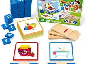 Coogam Wooden Short Vowel Reading Letters Sorting Spelling Games