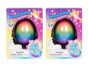 Set of 2 Surprise Growing Hatching Rainbow Egg Kids Toys (Unicorn)