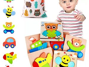 DuLaSeed Wooden Puzzles Toys for 1 2 3 Year Old Boys Girls Toddlers