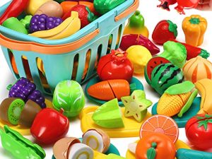 70 PCS Cutting Play Food Toy for Kids Kitchen