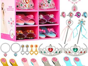 Princess Jewelry Boutique Dress Up and Elegant Shoe(4 Pairs of Girls Heels Shoes)