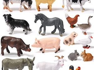 16 Pieces Farm Animal Figures Toys Realistic Jungle Farm Animal Figurines Mini Learning Educational Playset Cake Topper Ornaments for Easter Egg Fillers Birthday Christmas Animal Themed Party Supplies