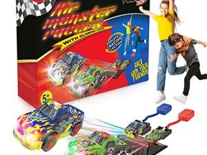 Light Up Dueling Car Racers for Kids - 2 Monster Cars