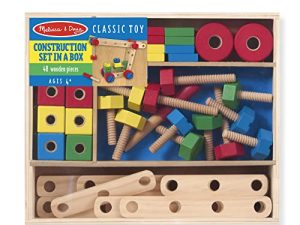 Melissa & Doug Wooden Construction Building Set in a Box (48 pcs)