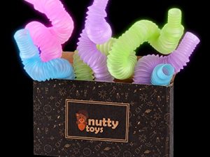 Nutty Toys Glow in The Dark Pop Tube Stocking Stuffers - Fine Motor Skills Toddler Sensory Toys