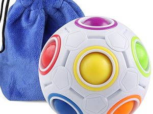 Coogam Rainbow Puzzle Ball with Pouch Color-Matching Puzzle Game Fidget Toy Stress Reliever Magic Ball Brain Teaser for Kids and Adults