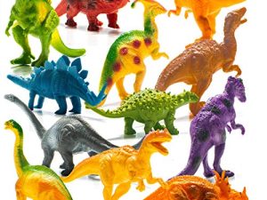 PREXTEX Dinosaur Toys for Kids 3-5+ (12 Plastic Dinosaur Figures with Educational Dinosaur Book) Dinosaur Toy Set for Toddlers Learning & Development (Boys & Girls)
