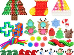 36 Pcs Christmas Fidget Toys Set With Christmas Tree Pop Bubble Toys