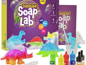 Dino Soap Making Kit for Kids - Dinosaur Science Kits for Kids All Ages - STEM DIY Activity Craft Kits - Crafts Gift for Girls and Boys