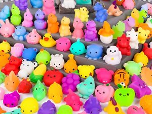 130PCS Mochi Squishy Toys Party Favors Christmas Stocking Stuffers Kawaii Animal Mini Squishies Treasure Box Prizes for Kids Classroom Easter Egg Fillers Goodie Bag Birthday gifts Girls Boys