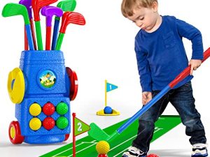 TEMI Toddler Golf Set - Kids Golf Suitcase Game Play Set & Sports Toys with 12 Balls