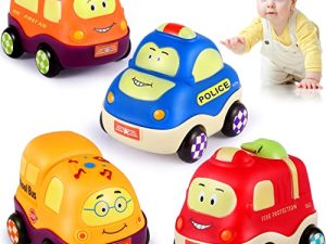 Baby Toy Cars for 1 2 3 Year Old Boys Girls Pull Back Car Cartoon Truck Toys for Toddler 1-3 School Bus Police Car Fire Engine Baby Toy 12-18 Months Xmas Gifts for 1 2 3 Year Old Boy Girl Outdoor Toys