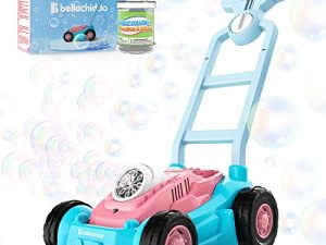 BELLOCHIDDO Lawn Mower Bubble Machine for Kids-Automatic Bubble Mower 5000+ Bubbles