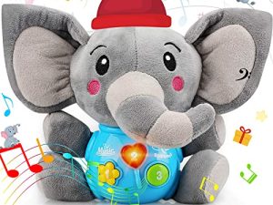 Sakiyrmai Plush Elephant Music Baby Toys 0 3 6 9 12 Months