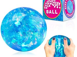 Power Your Fun Arggh Glitter Stress Ball for Adults and Kids - Medium Squishy Stress Ball Fidget Toy