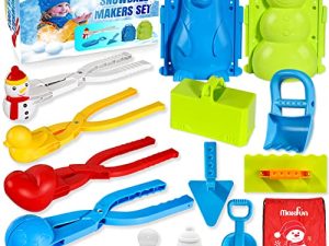 Max Fun 25Pcs Snowball Maker Tool Winter Snow Toys Kit with Handle for Snow Ball Shapes Maker Fights Duck for Kids Toddlers Adults Outdoor Snow Sand Molds