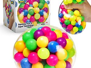 YoYa Toys The Original Jumbo DNA Ball | Colorful Fidget Squeezing Stress Relief Ball for Adults & Kids | Our Unique Rubber Squishy Toys are Great for Stress