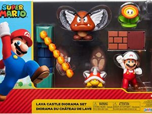 SUPER MARIO Nintendo Lava Castle 2.5" Figure Diorama Play Set