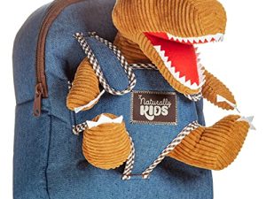 Naturally KIDS Small Dinosaur Backpack Dinosaur Toys for Kids 3-5 - Dinosaur Toys for 3 4 5 6 Year Old Boys Girls Gift - Toddler Backpack for Boys Dinosaurs for Boys Dino Toy - Dinosaur Stuffed Animal