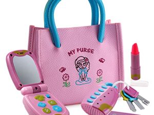 Dress Up America Toddler Purse for Pretend Play - My First Purse for Girls 1-3 Years Old - Dress Up Purse Toy with Accessories