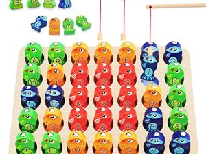 Toddler Learning Educational Toys for 2 3 4 5 Year Old Boys Girls Wooden Magnetic Fishing Kids Toys Games Letters ABC Numbers Alphabet Puzzle Montessori Toys for Ages 2+ STEM Preschool Education Gifts