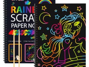 5 Year Old Girl Birthday Gifts:LET'S GO! 2 Pack Rainbow Scratch Paper Art for Kids Toys for 3 4 5 6 7 8 9 10 Year Old Girls Magic Arts and Crafts Supplies for Kids Ages 8-12 Kids Christmas Gifts