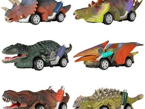 DINOBROS Dinosaur Toy Pull Back Cars
