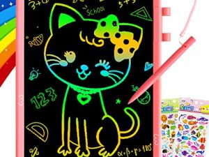 ZMLM LCD Drawing Tablet for Girls - 10 Inch Colorful Doodle Writing Pad Reusable Learning Educational Scribbler Toy for Children Boy 3 4 5 6 7 8 9 Year Old Best Gift Birthday Christmas Party Game