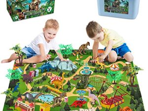 Dinosaur Toys Playset with Activity Play Mat for Kids