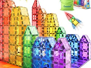 Magnetic Tiles for Kids Toys STEM Magnet Toys for Toddler Magnetic Building Blocks Preschool Learning Sensory Montessori Toys for 3+ Year Old Boys and Girls