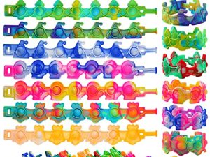 Mchochy 24Pcs Christmas Pop Bracelets Fidget Toys