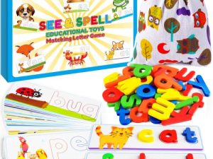 Learning Educational Toys and Gift for 2 3 4 5 6 Years Old Boys & Girls - See & Spell Matching Letter Game for Preschool Kids Learning Resources - STEM Educational Toys for Toddler Learning Activities
