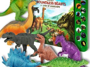 Li'l-Gen Dinosaur Toys for Kids - Interactive Dinosaur Sound Book with Realistic Dinosaur Roars - 12 Large Dinosaur Toys (7") for Kids and Toddlers - Interactive Set of Dinosaur Toys for Kids 3-5