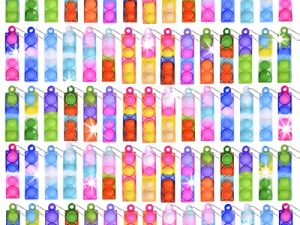 75 Pcs Chirstmas Mini Pop Fidget Keychain Toys