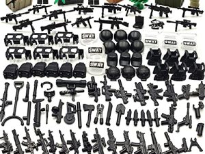 Military Weapons Pack Building Block Toys Swat Team Guns Set EOD Accessories Compatible with Mini Figure Brick Toy for Boys Age 5 -12 Years