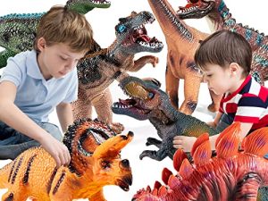 TEMI 7 Piece Jumbo Dinosaur Toys for Kids 3-5